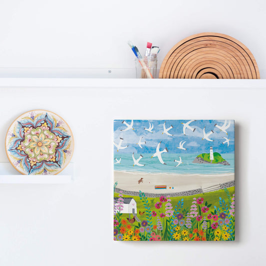 WFC48 - Godrevy Flowers Canvas