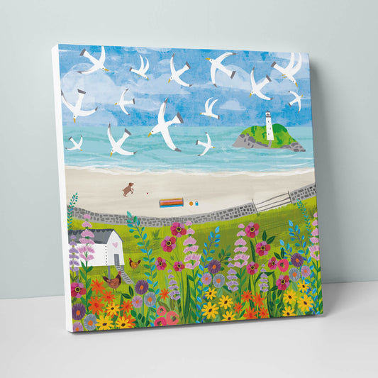 WFC48 - Godrevy Flowers Canvas
