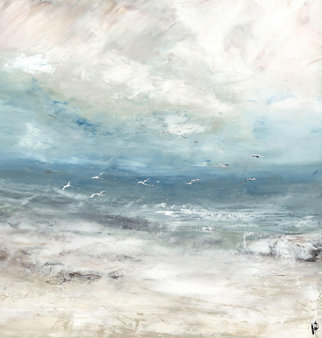 AK10704 - Shore Birds II Among Clouds Canvas